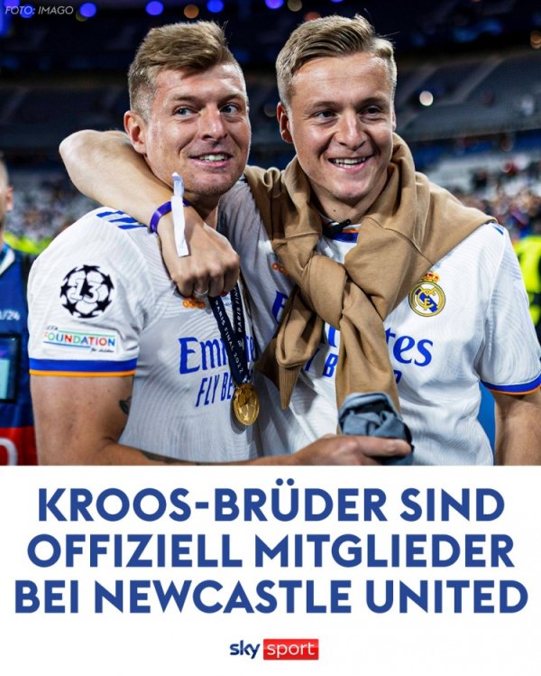 德太空：克罗斯兄弟注册成为纽卡会员，俱乐部救援主场球衣