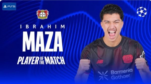 2次突围+3次抢断！马扎当选勒沃库森vs本菲卡全场最好球员